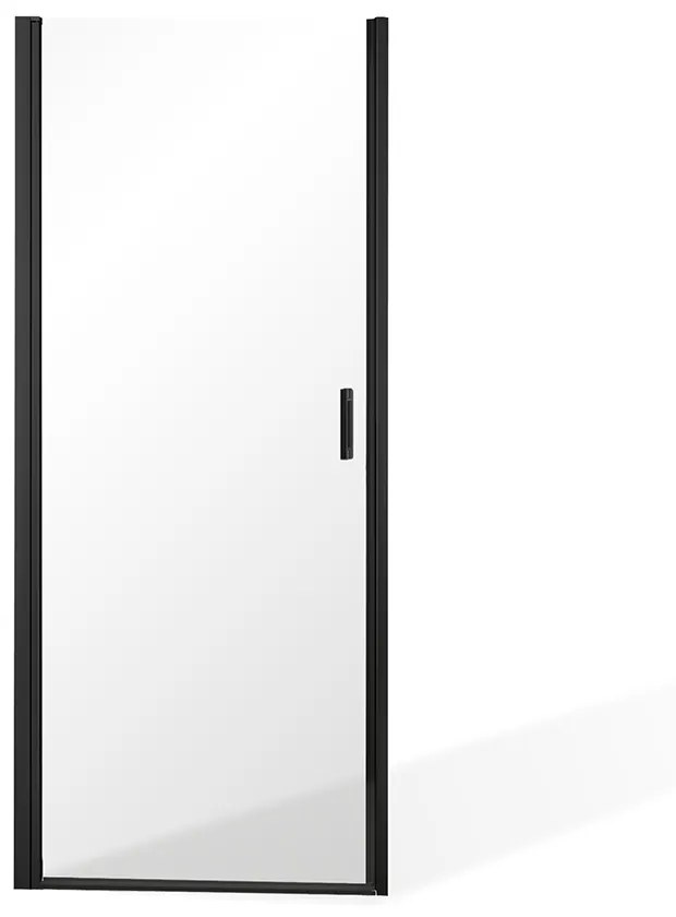Jednokrídlové sprchové dvere BADEN BLACK I na inštaláciu do niky Černý elox Sklo TRANSPARENT Univerzální 80 cm