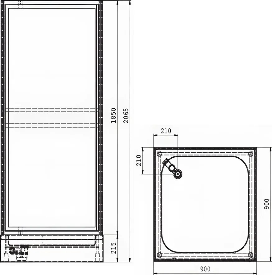 RR Machine Priemyselný sprchový box S BOX 90 - VZ, ZÁVES