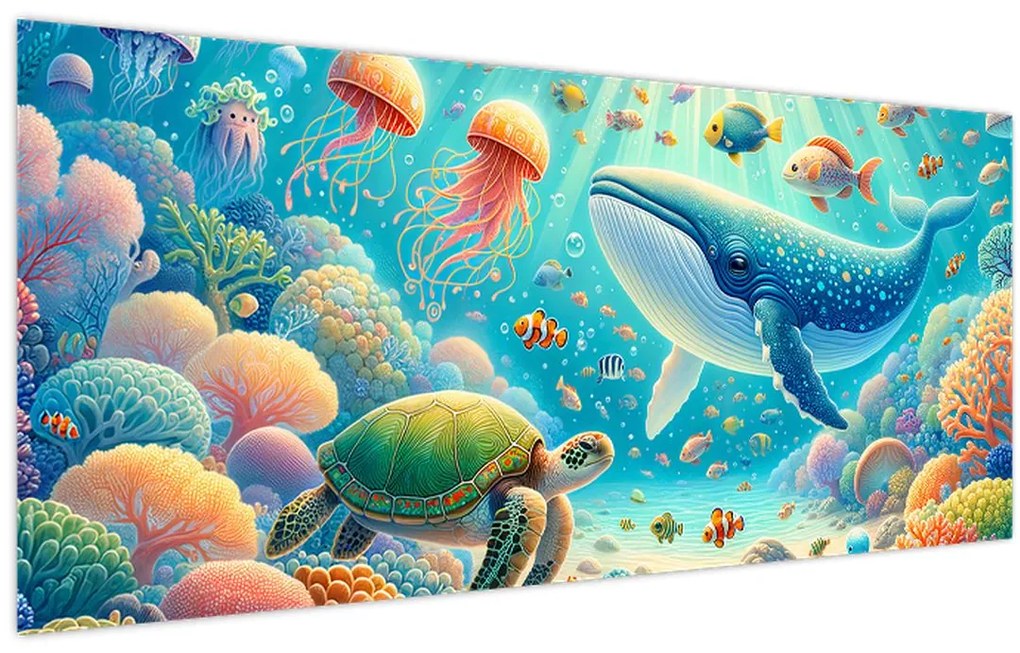 Obraz - Svet pod hladinou (120x50 cm)