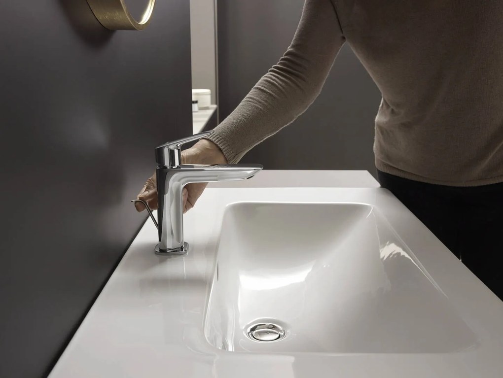 Hansgrohe Logis, umývadlová batéria Fine 110, s výpustom, EcoSmart, chrómová, HAN-71251000