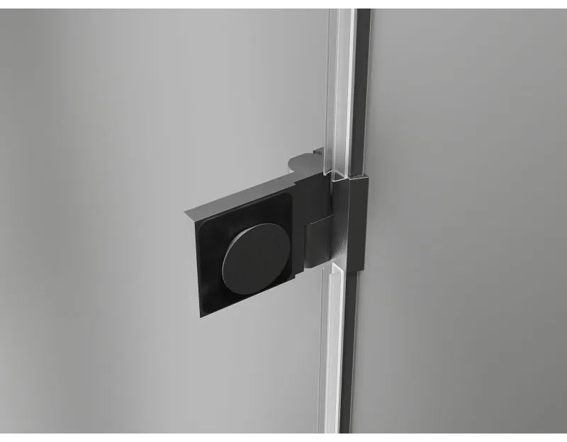 Mexen Lunar-B, L výklopné pravé sprchové dvere 140 cm, 8mm číre sklo, brúsený grafit profil, 832SL-140-050-66-00-P