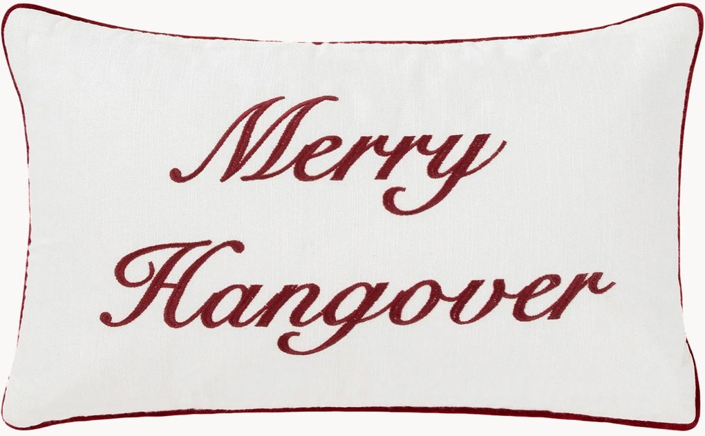 Ručne vyrobený vianočný vankúš Merry Hangover
