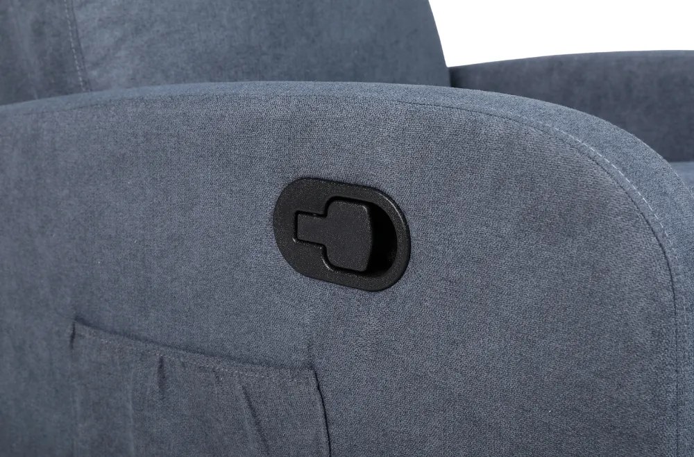 Relaxačné polohovacie TV kreslo FIORE — látka, sivá, nosnosť 130 kg