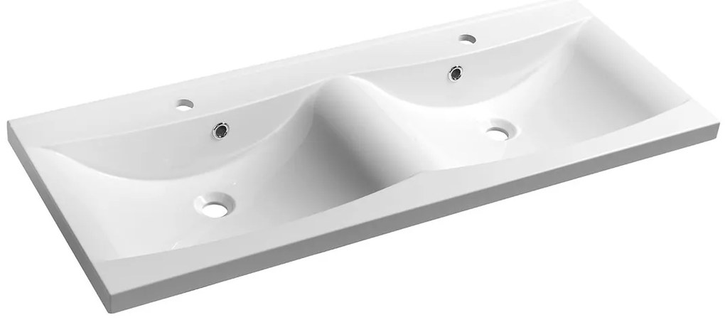 Sapho Sapho, LUCIOLA dvojumývadlo 120x48cm, liaty mramor, biela, 50122