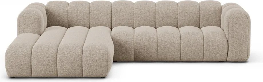 Béžová ženilková rohová pohovka (ľavý roh/s leňoškou) Lupine – Micadoni