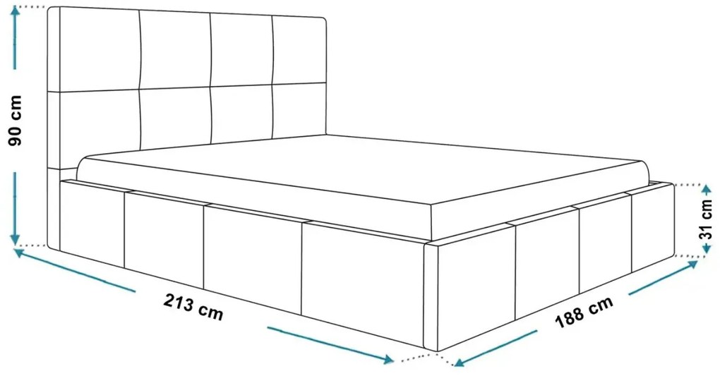 Čalúnená manželská posteľ CALLEN 180 x 200