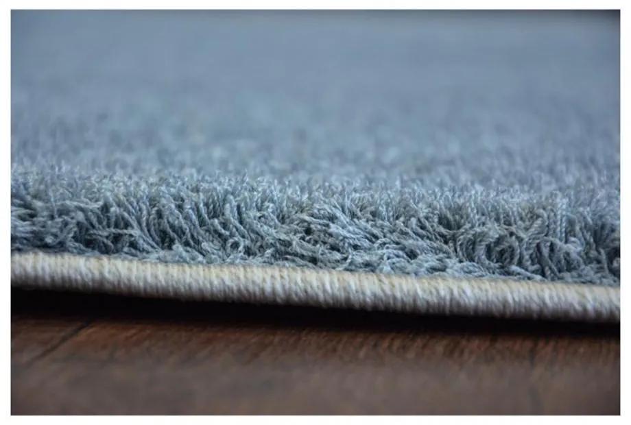 *Luxusný kusový koberec Shaggy Azra šedomodrý kruh 100cm