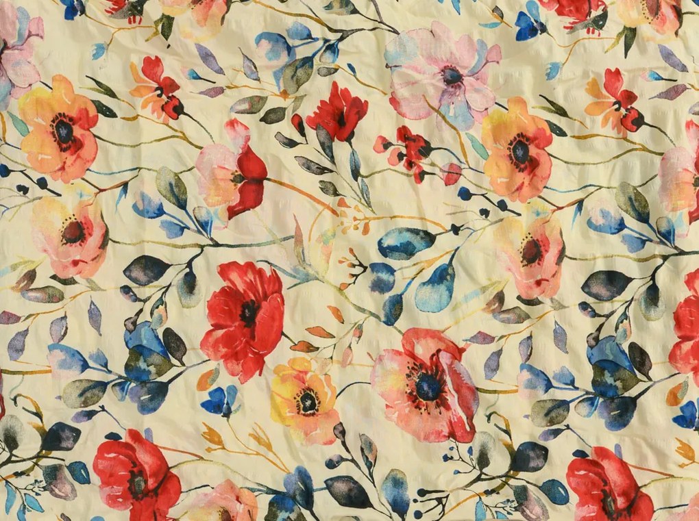 Krepové obliečky FLOREEN krémové Rozmer obliečky: 70 x 90 cm | 140 x 200 cm