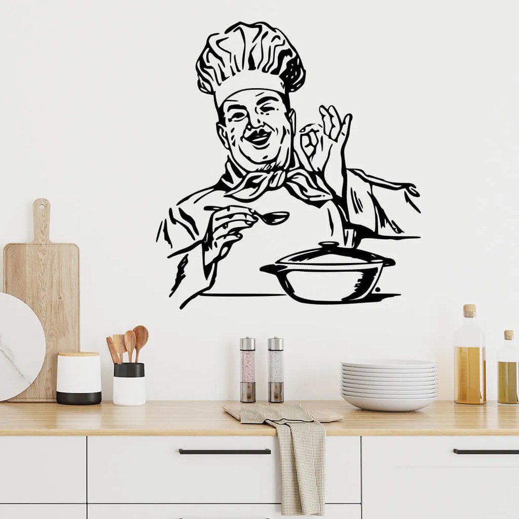 Veselá Stena Samolepka Kuchárova špecialita Farba: béžová, Veľkosť: 60 x 66 cm