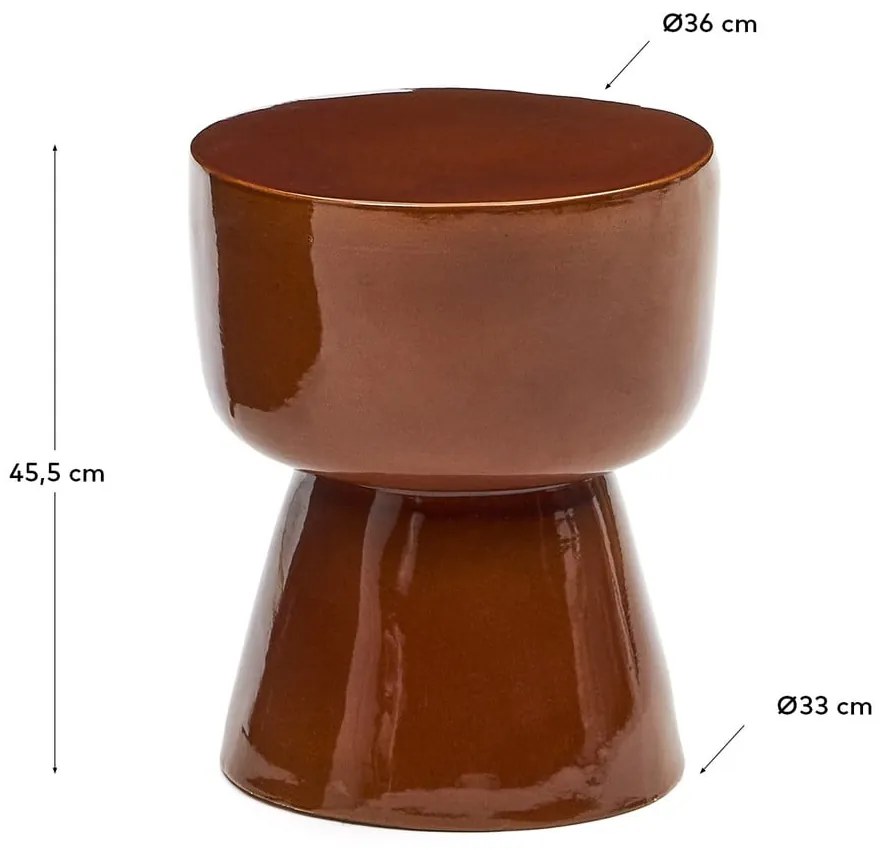 Keramický okrúhly záhradný odkladací stolík ø 36 cm Mesquida – Kave Home