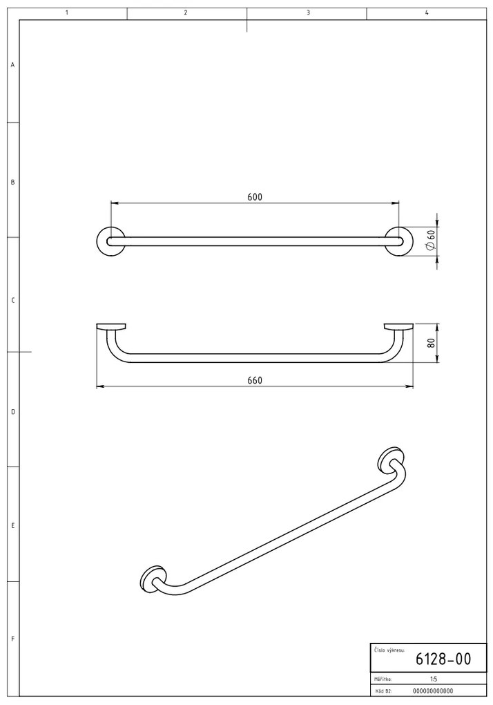 Novaservis - Držiak uterákov 660 mm Metalia 1 chróm, 6128,0