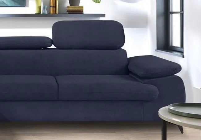 Rohová sedacia súprava Scala, tmavo modrá látka, ľavý roh