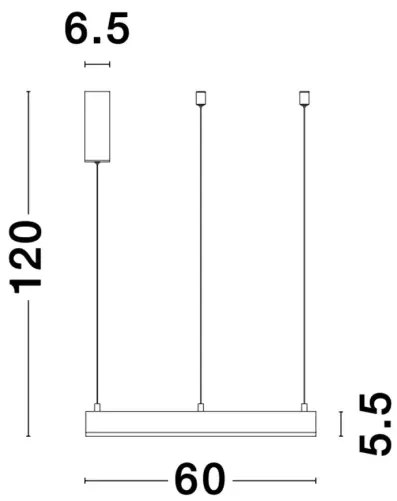 LED luster Motif 60 čierne stmievateľné
