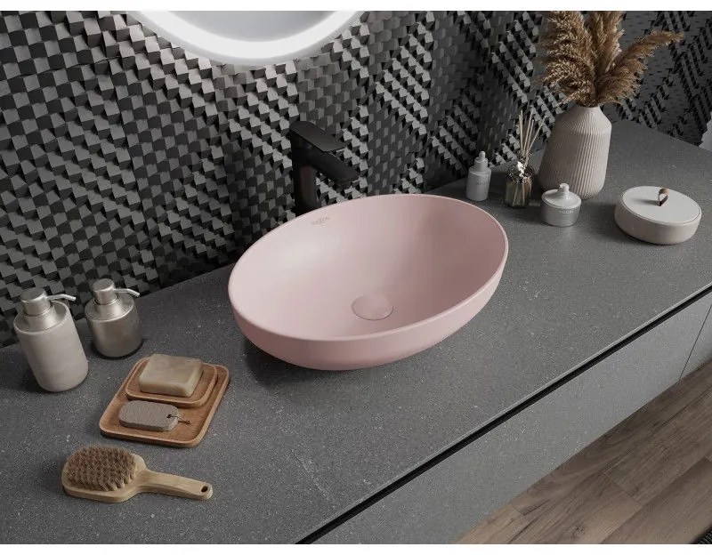 Mexen Cornelia, umývadlo na dosku 50 x 36 cm, ružová matná, 21885044