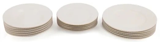 18-dielna porcelánová jedálenská súprava v bielo-zlatom prevedení