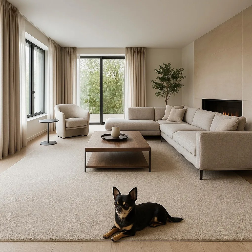Condor Carpets, Koberec metráž Sicily 172, na mieru, šíře 4m,5m, béžová, filc, obývacia izba