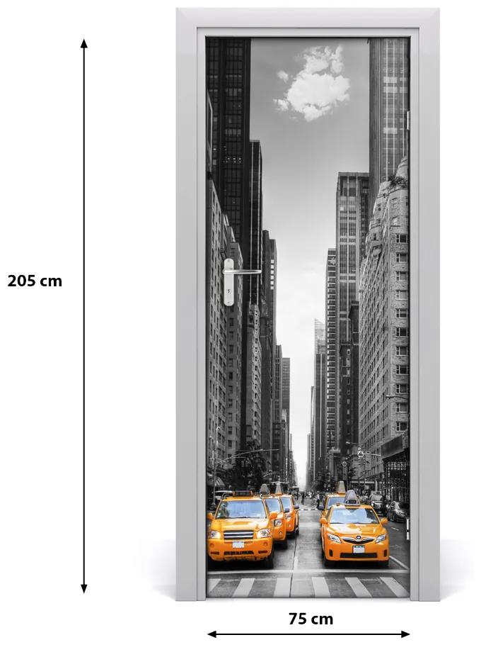 Fototapeta samolepiace dvere taxi New York 75x205 cm