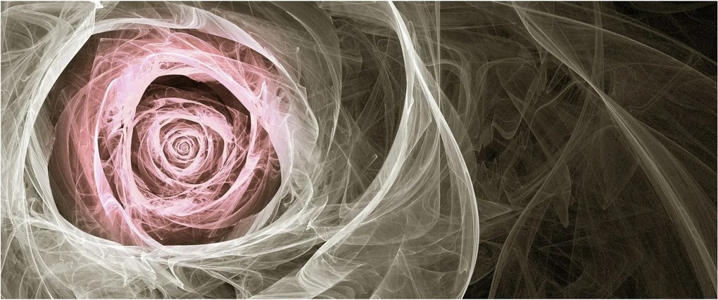 Obraz - Abstraktné ruže svetlo ružová (120x50 cm)