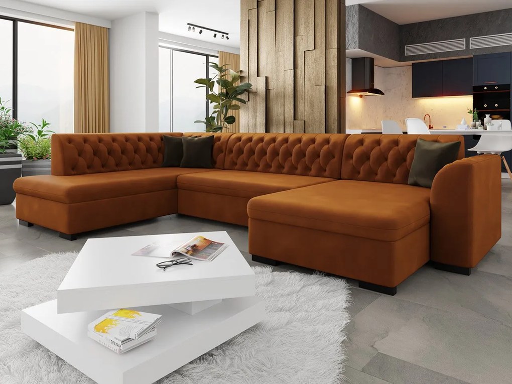 Veľká sedačka do obývačky Valdero, Dostupné poťahy: Magic Velvet 2202 + Magic Velvet 2202 + Magic Velvet 2250, Strana: Pravá