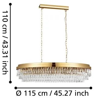 Eglo 39463 - Luster na reťazi VALPARAISO 13xE14/40W/230V zlatá