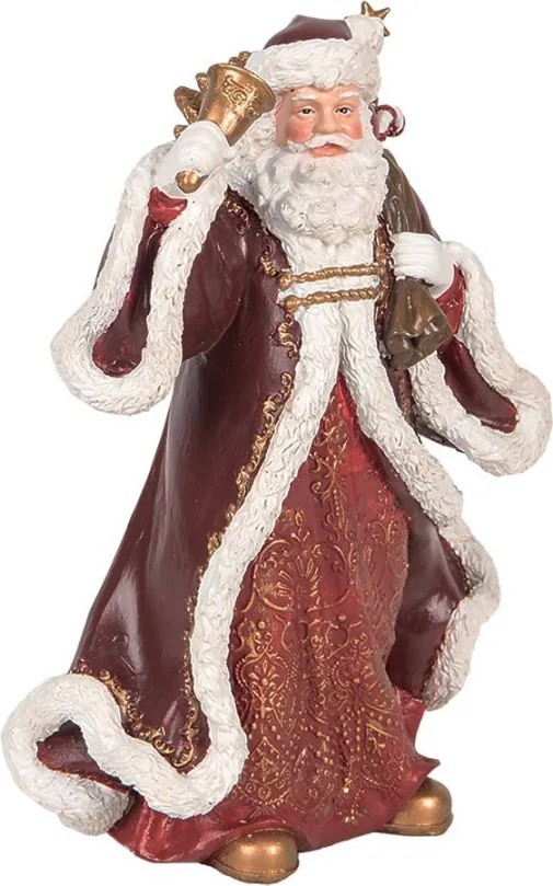 Červená vianočná dekorácia Santa Claus s darčekmi - 15*11*20 cm