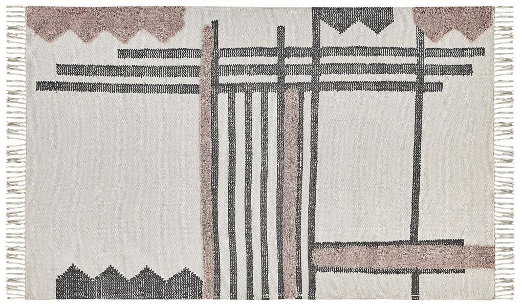 Bavlnený koberec 140 x 200 cm béžová/čierna MURADIYE Beliani