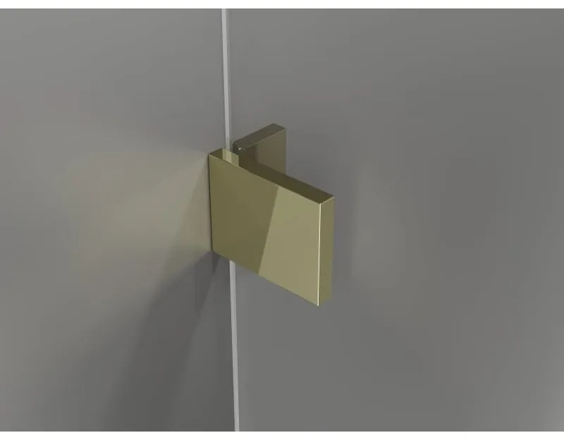 Mexen Lunar-B, pravostranný výklopný sprchový kút 80 x 80 cm, 8mm číre sklo, zlatý profil, 832-080-080-50-00-P