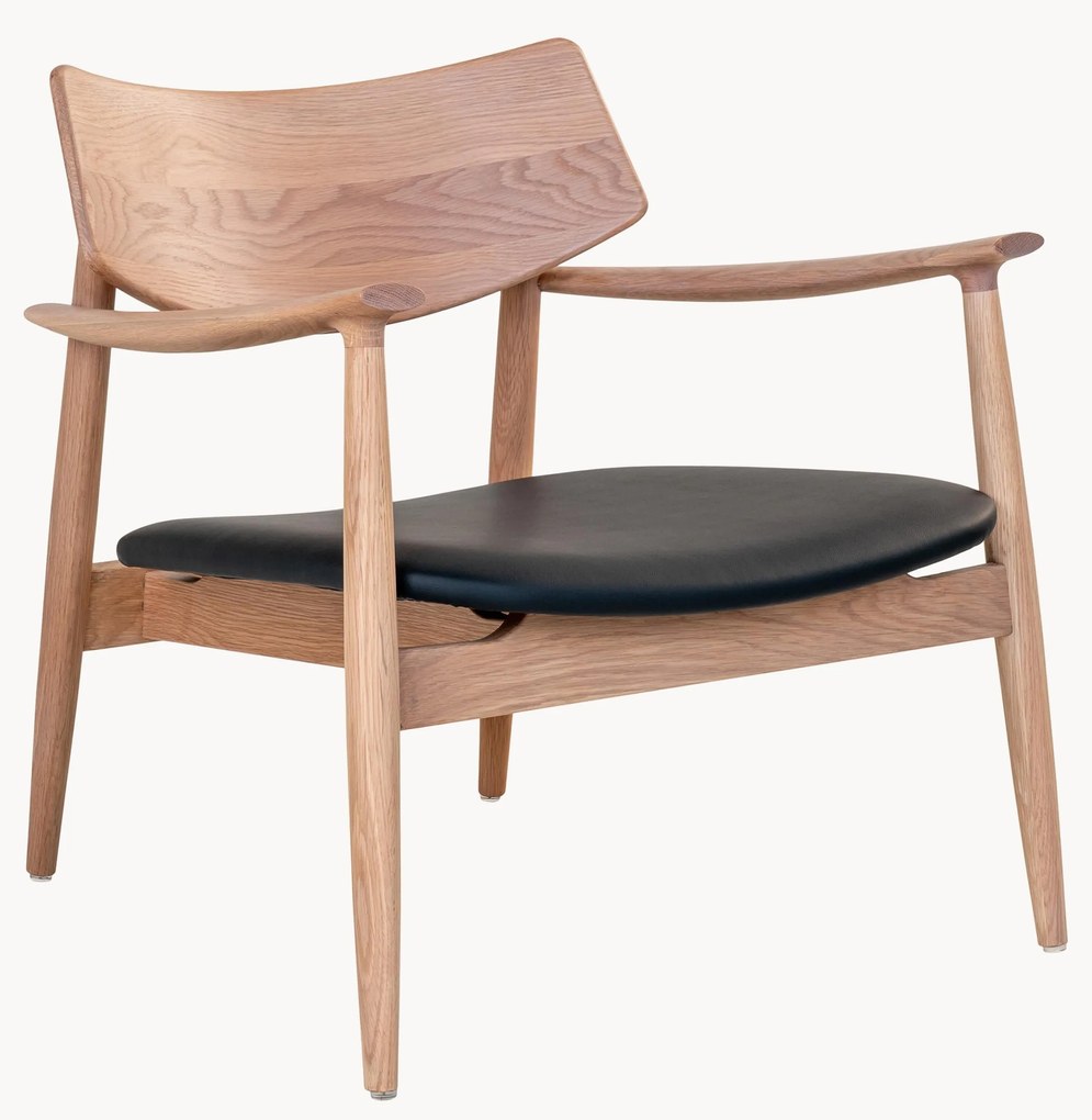 Kreslo z dubového dreva's koženkovým sedadlom Olvera