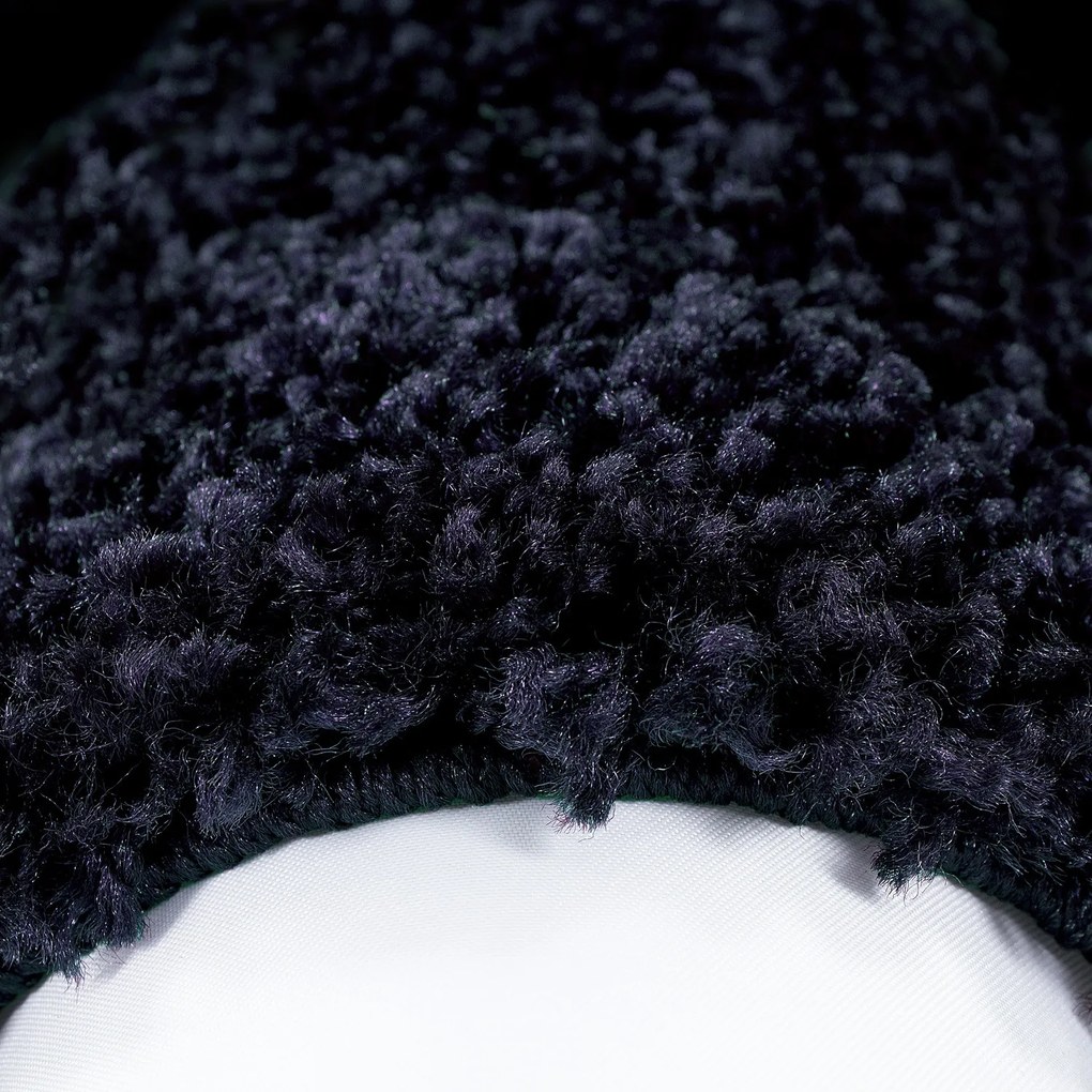 Ayyildiz, Kusový koberec Life Shaggy 1503 navy kruh, 120x120 (priemer) kruh, modrá, obývacia izba