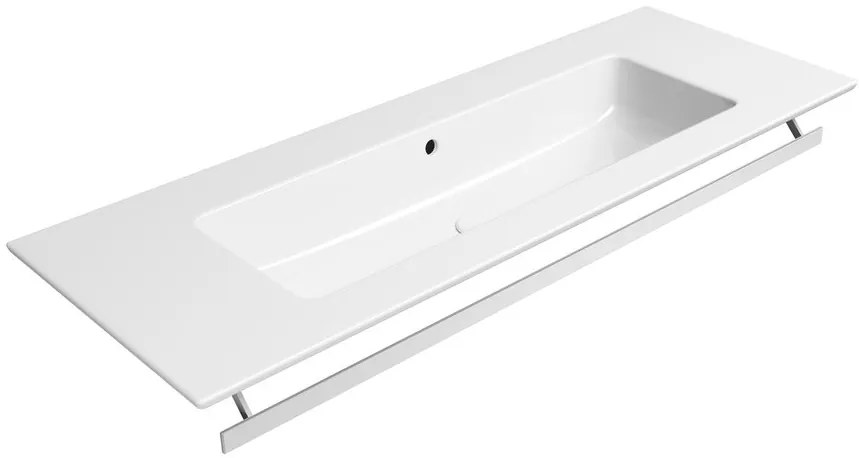 GSI GSI, PURA keramické umývadlo Slim 122x46cm, bez otvoru, biela ExtraGlaze, 8887011
