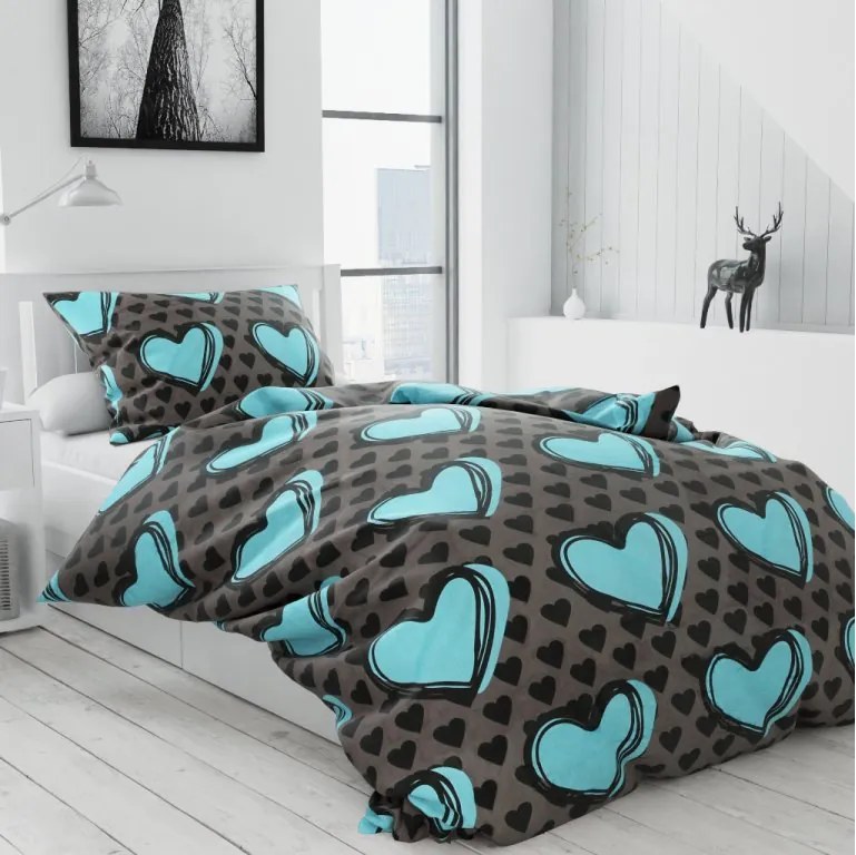 Obliečky z mikrovlákna KASUGA tyrkysové Rozmer obliečky: 2 ks 70 x 90 cm | 200 x 220 cm