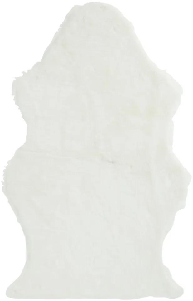 Biela chlpatá umelá kožušina Pelt - 95 * 60 cm
