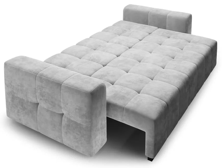 Svetlosivá zamatová rozkladacia pohovka Milo Casa Luca