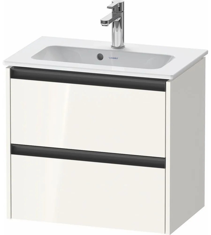 DURAVIT Ketho 2 závesná skrinka pod umývadlo Compact, 2 zásuvky, 610 x 390 x 549 mm, biela vysoký lesk, K25255022220000