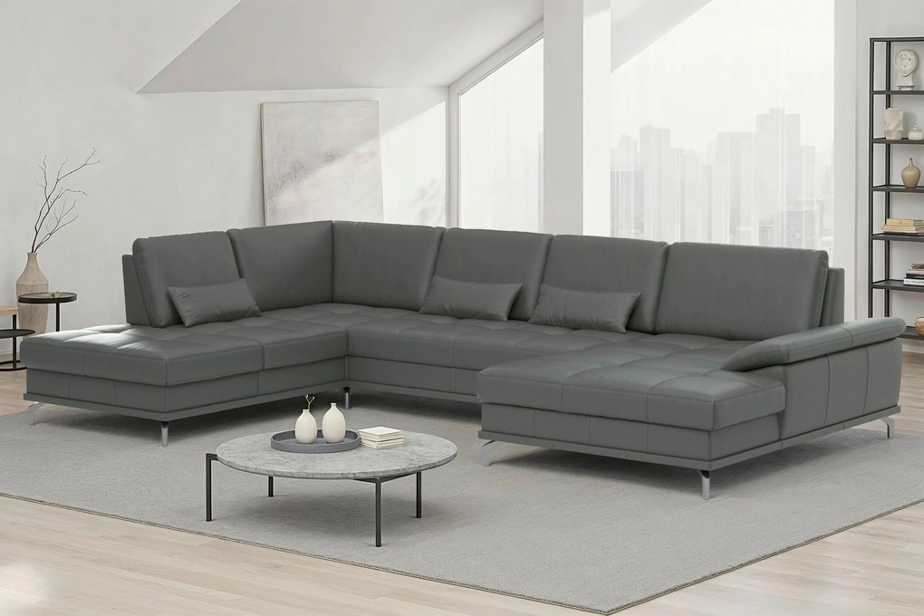 XXXLutz SEDACIA SÚPRAVA, textil, koža, antracitová Sit & More - Sedačky - 00014403973T