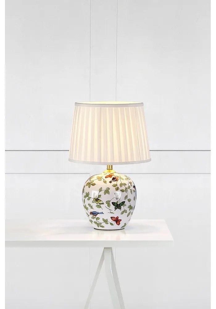 Biela stolová lampa s textilným tienidlom (výška 48 cm) Mansion – Markslöjd
