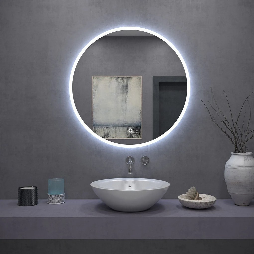 Okrúhle dotykové zrkadlo s LED osvetlením FFJ 50 cm