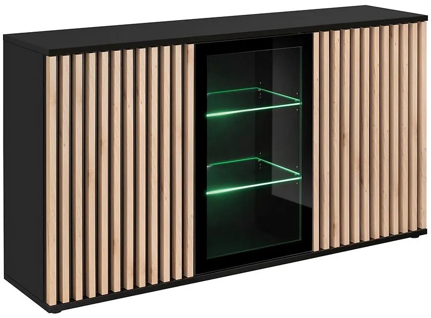 Komoda Cameron ZHJ CM SB čierna/hickory jackson