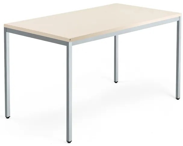 Kancelársky pracovný stôl QBUS, 1400x800 mm, breza/strieborná