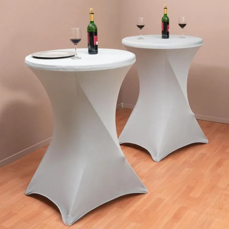 Poťah na vysoký stôl, elastický, 80 x 80 x 110 cm, sivý