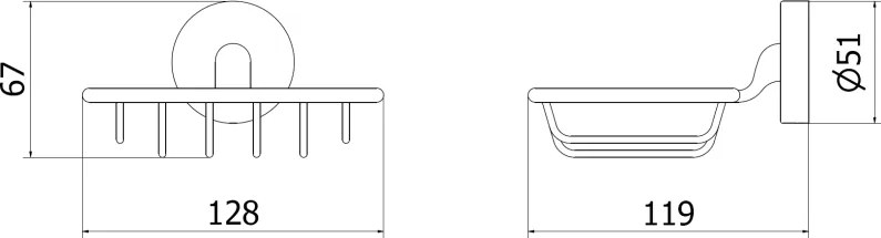 Mexen Remo, držiak na mydlo, čierny chróm, 7050751-73