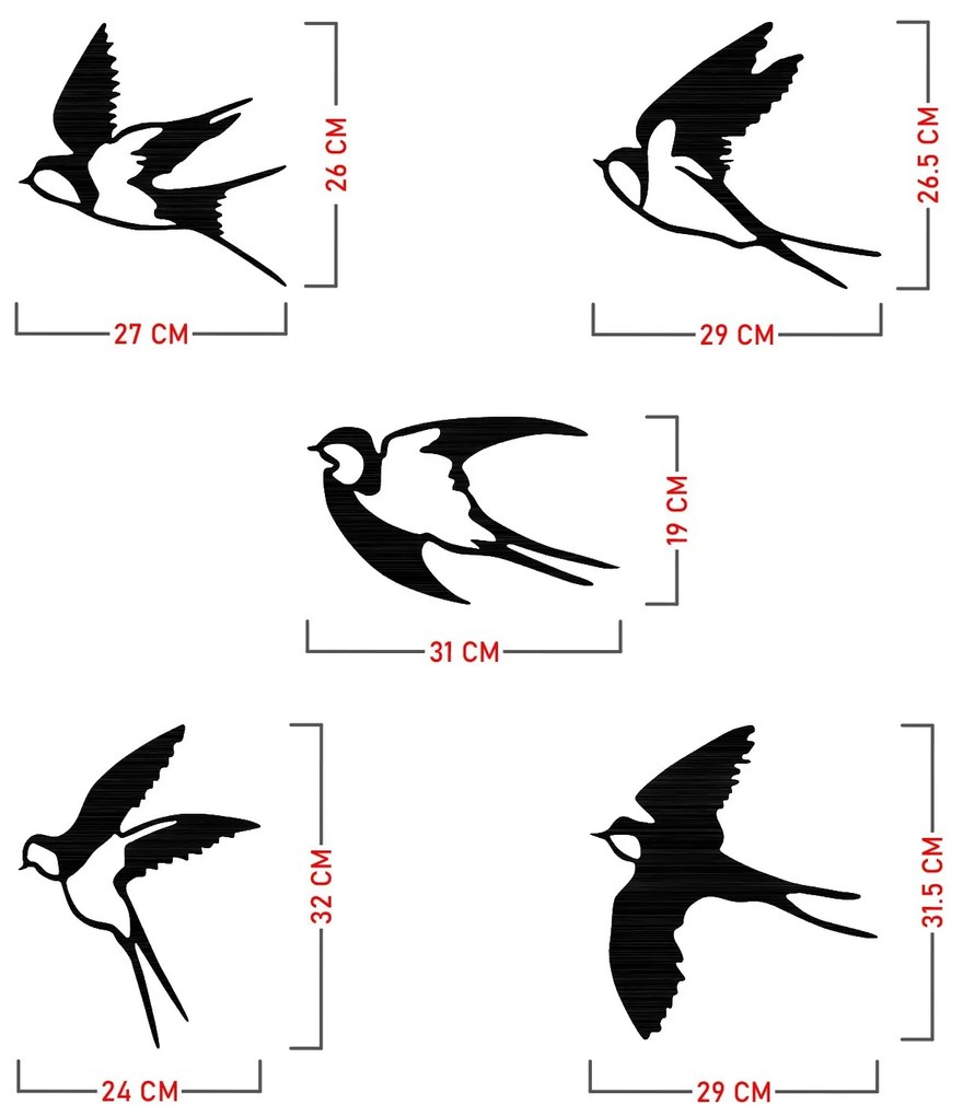 Nástenná kovová dekorácia Ebabil čierna