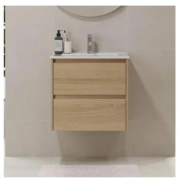 Kúpeľňová skrinka s umývadlom MOLDE 60 cm dub