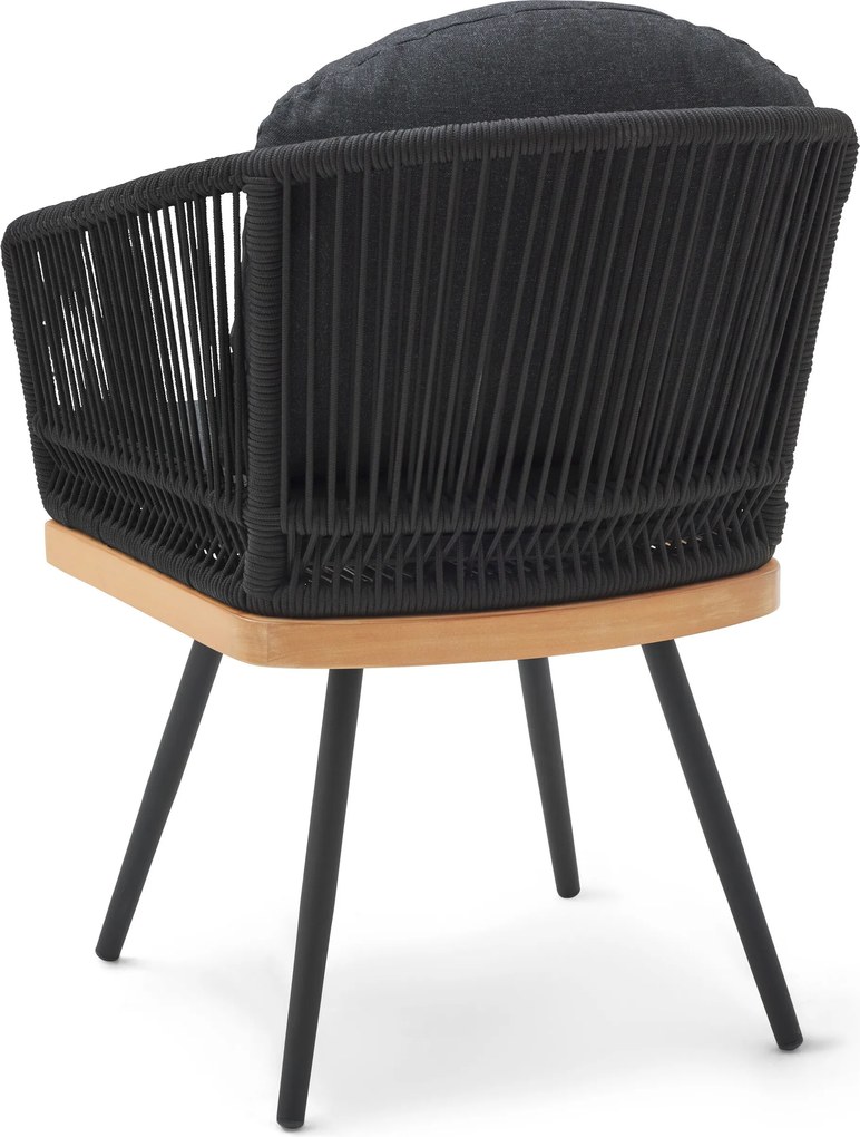 Otočná záhradná stolička s textilným výpletom