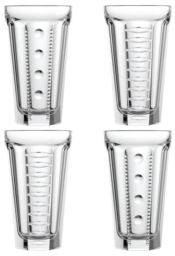 Súprava 4 sklenených pohárikov na long drinky La Rochère Saga, 340 ml