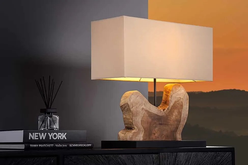 Dizajnová stolová lampa Antigua 50cm béžová
