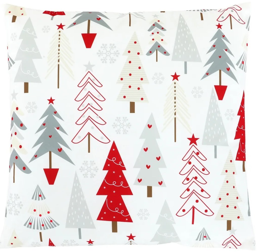 Vankúš s výplňou Vianočné stromčeky, 45 x 45 cm