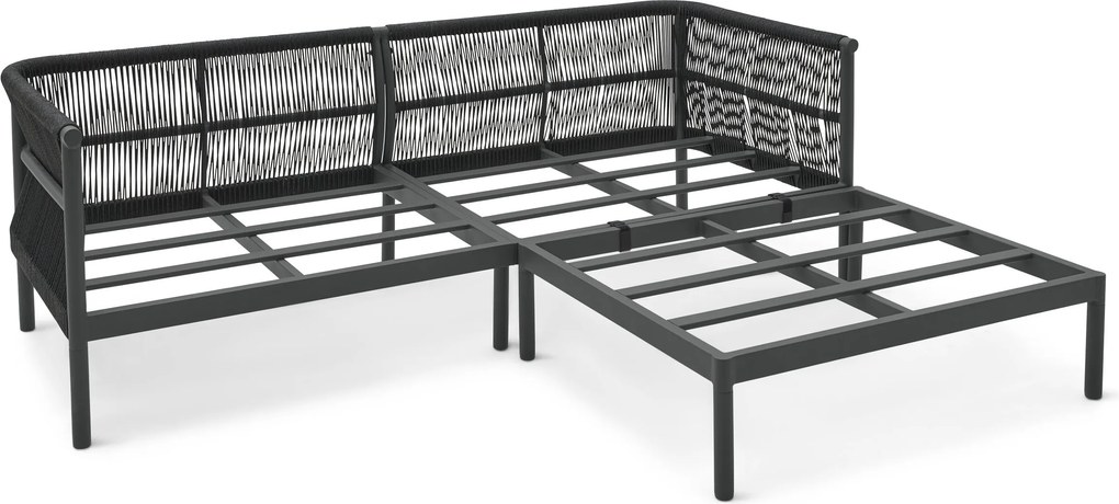 Pohodlná záhradná pohovka so samostatnou taburetkou