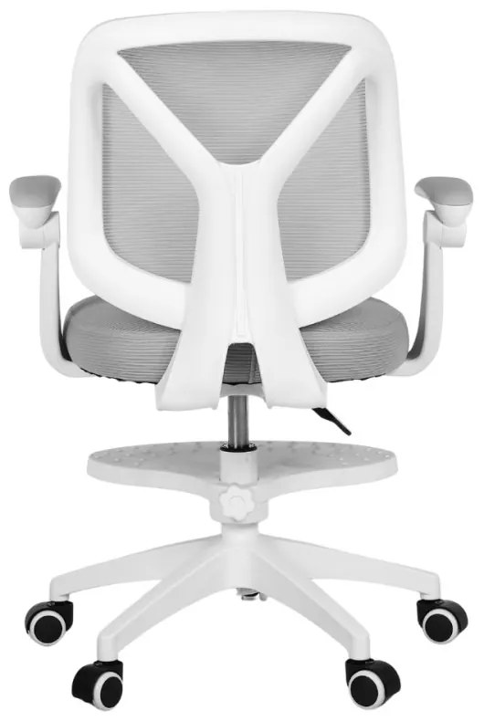 Detská otočná stolička Neoseat JUNI 010 s podnožou — látka, sivá