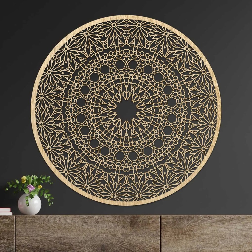 SENTOP | Luxusná drevená mandala na stenu | dekorácia pre moderný interiér | SENTOP PR0342